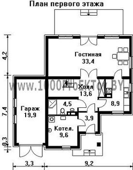 Проект дома из блоков 1407