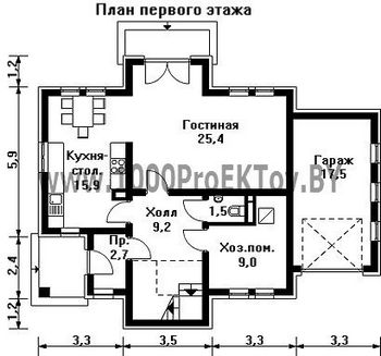 Проект дома из блоков 1201