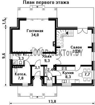 Проект дома из блоков 1279