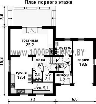 Проект дома из блоков 1369
