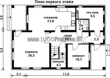 Проект дома из блоков 1516
