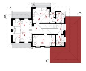 Проект дома из блоков 1584