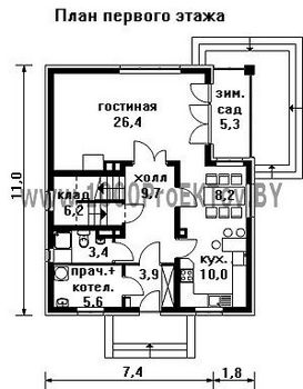 Проект дома из блоков 1340