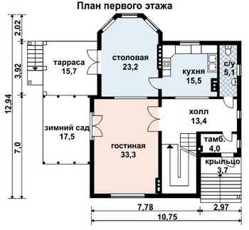 Проект деревянного дома 10-2092