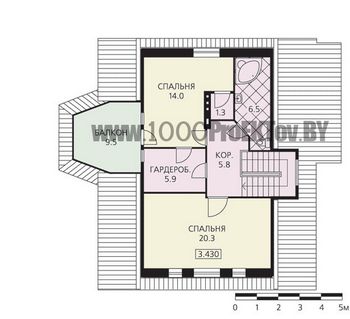 Проект дома из блоков 1106