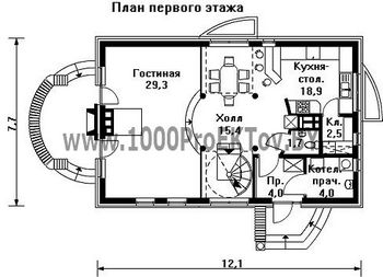 Проект дома из блоков 1156