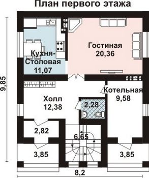 Проект дома из блоков 10-2223