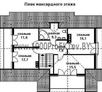 Проект дома из блоков 1350