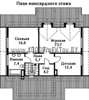 Проект дома из блоков 1225
