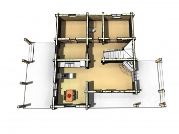Проект деревянного дома 3-3