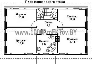 Проект дома из блоков 1287
