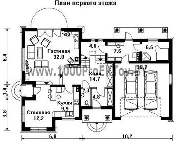 Проект дома из блоков 1177
