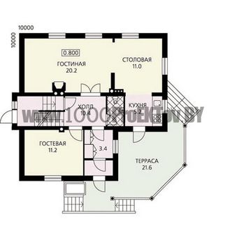 Проект дома из блоков 1108
