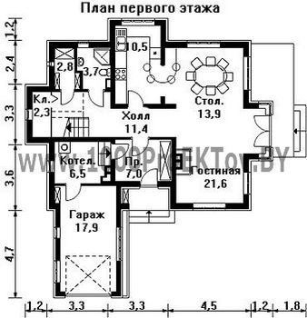 Проект дома из блоков 1228
