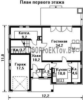 Проект дома из блоков 1430