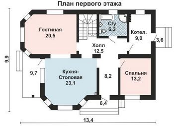 Проект дома из блоков 10-1601-2