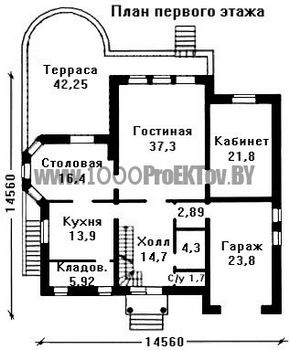 Проект дома из блоков 1513