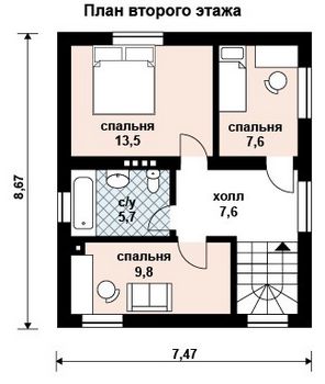 Проект дома из блоков 10-2040