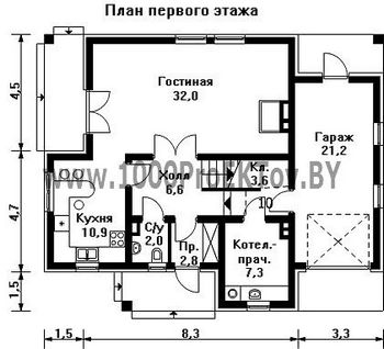 Проект дома из блоков 1132