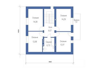 Проект дома из блоков 1296