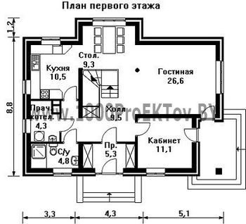 Проект дома из блоков 1432