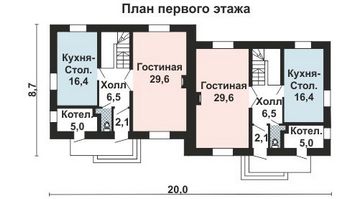 Проект дома из блоков 10-2171