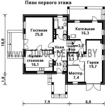 Проект дома из блоков 1418