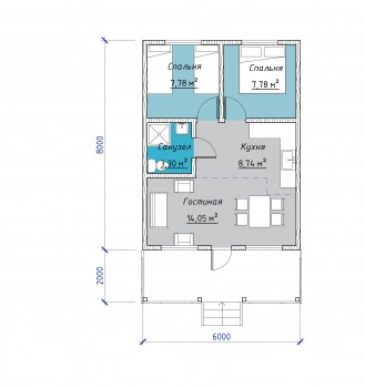 Проект деревянного дома 3-20
