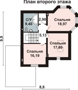 Проект дома из блоков 10-2225