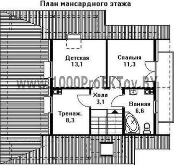 Проект дома из блоков 1238