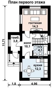 Проект дома из блоков 10-2052