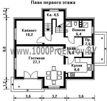 Проект дома из блоков 1452