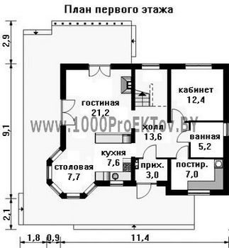Проект дома из блоков 1373