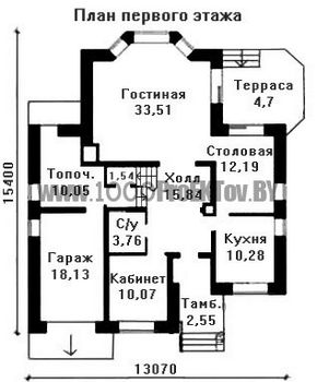 Проект дома из блоков 1507