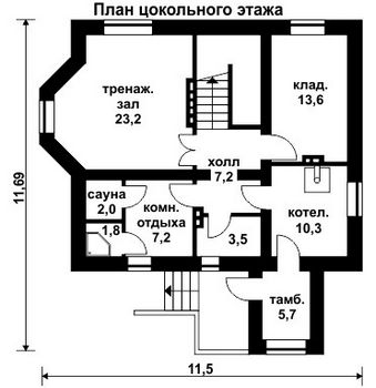 Проект дома из блоков 10-2094