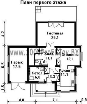 Проект дома из блоков 1412