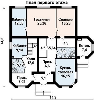 Проект дома из блоков 10-2112