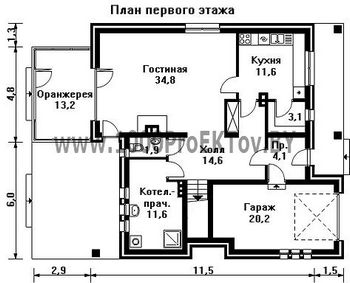 Проект дома из блоков 1157