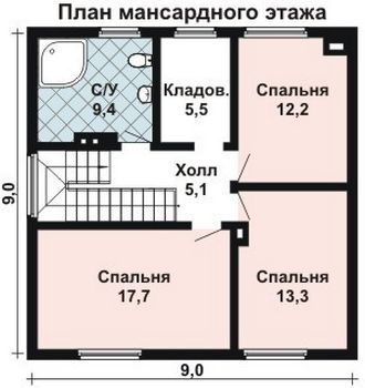 Проект дома из блоков 10-2102