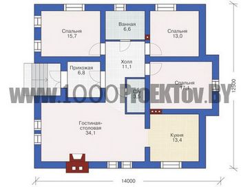 Проект дома из блоков 1084