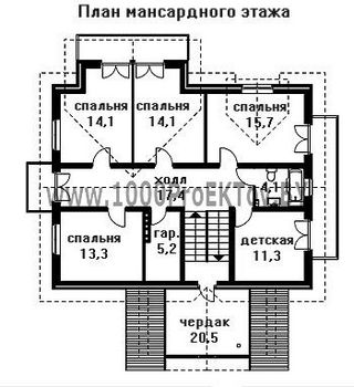 Проект дома из блоков 1355