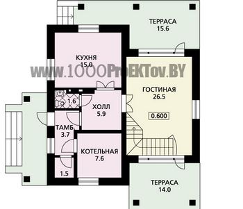 Проект дома из блоков 1127