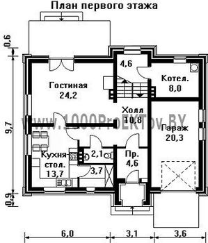 Проект дома из блоков 1313