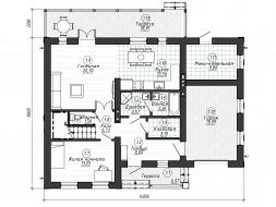Проект дома из блоков 1-48