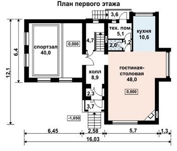 Проект дома из блоков 10-2100