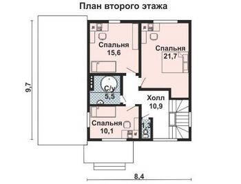 Проект дома из блоков 10-2157