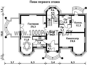 Проект дома из блоков 1493