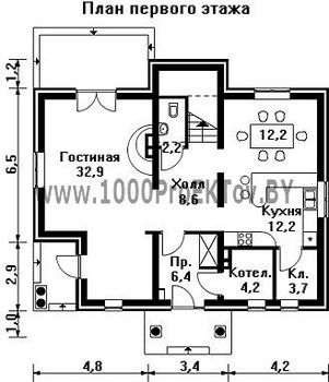Проект дома из блоков 1480