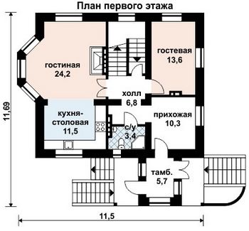Проект дома из блоков 10-2094