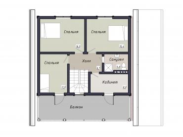 Проект каркасного дома 2-26